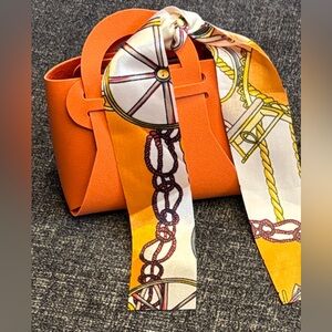 Set of 5 Elegant Orange and Red party favors bags